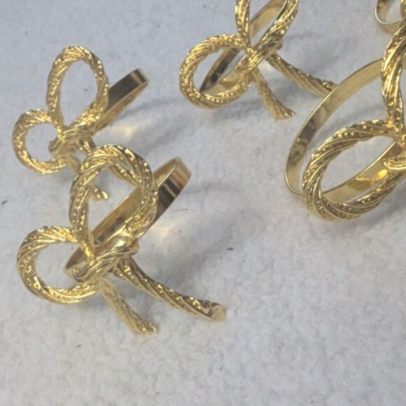 Bow-Knot Metal Napkin Rings, UXCELL, Gold Tone, NEW, Party Table Decor, Set of 6 - Picture 8 of 8